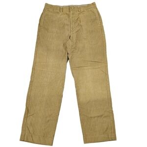 Tommy Bahama Mens Tan Corduroy Silk Cotton Blend Flat Front Pants Size 34x32